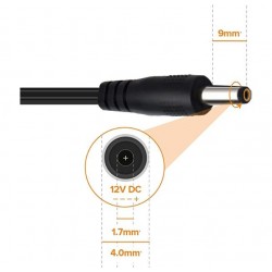 External Power Cable with Battery Alligator Clips